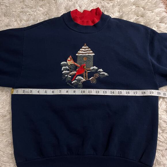 Vtg Jerzees Navy Blue Cardinal Pullover Sweatshirt Size M - Picture 6 of 7